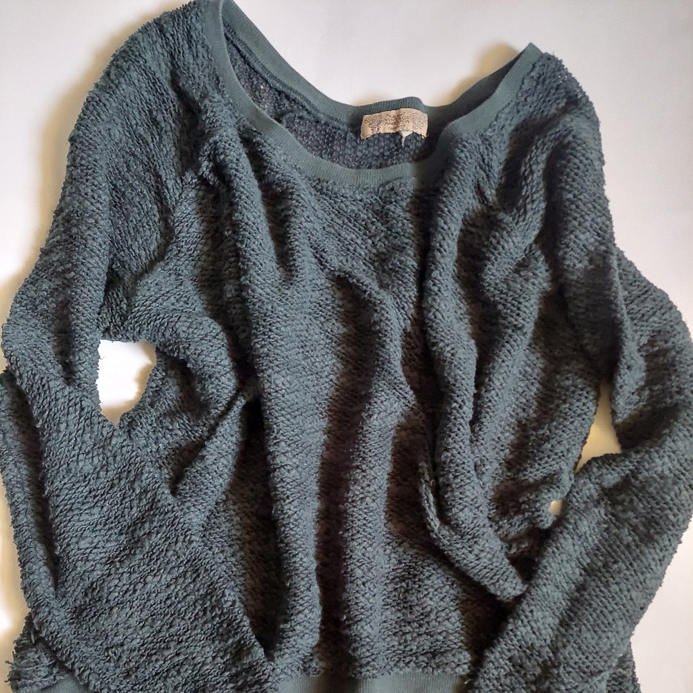Cozy Green Textured Women's Sweater
